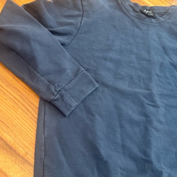 A.P.C. Sweater Womens XL Blue Crewneck Long Sleeve Cotton Pullover Sweatshirt - Picture 3 of 14